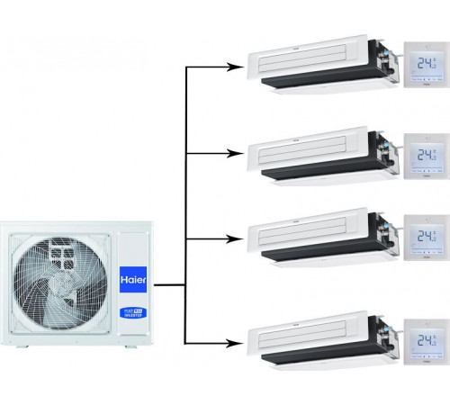 Мульти сплит-система Haier Multi Super Match 4U75S2SR5FA/AD12SS1ERA(N)(P)*4